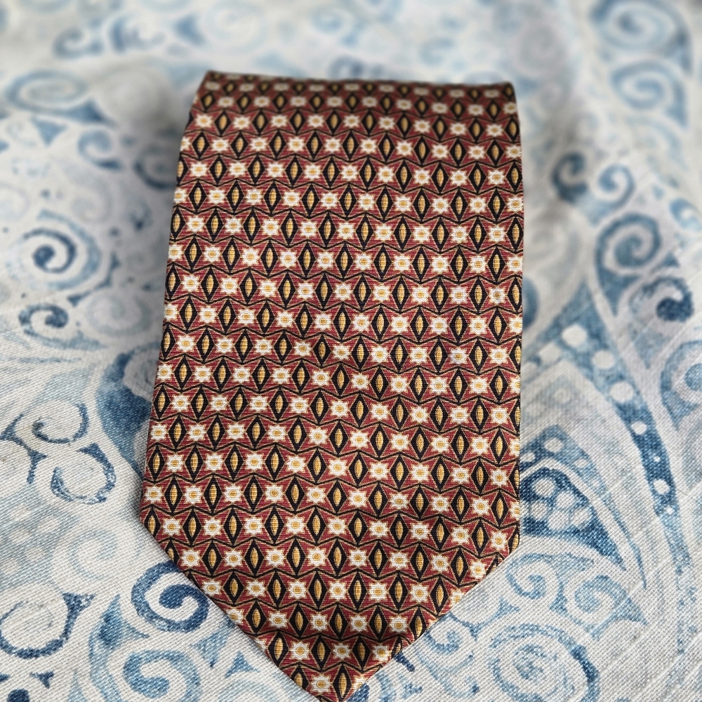 Harold Powell Mens Silk Tie Floral Made In Italy